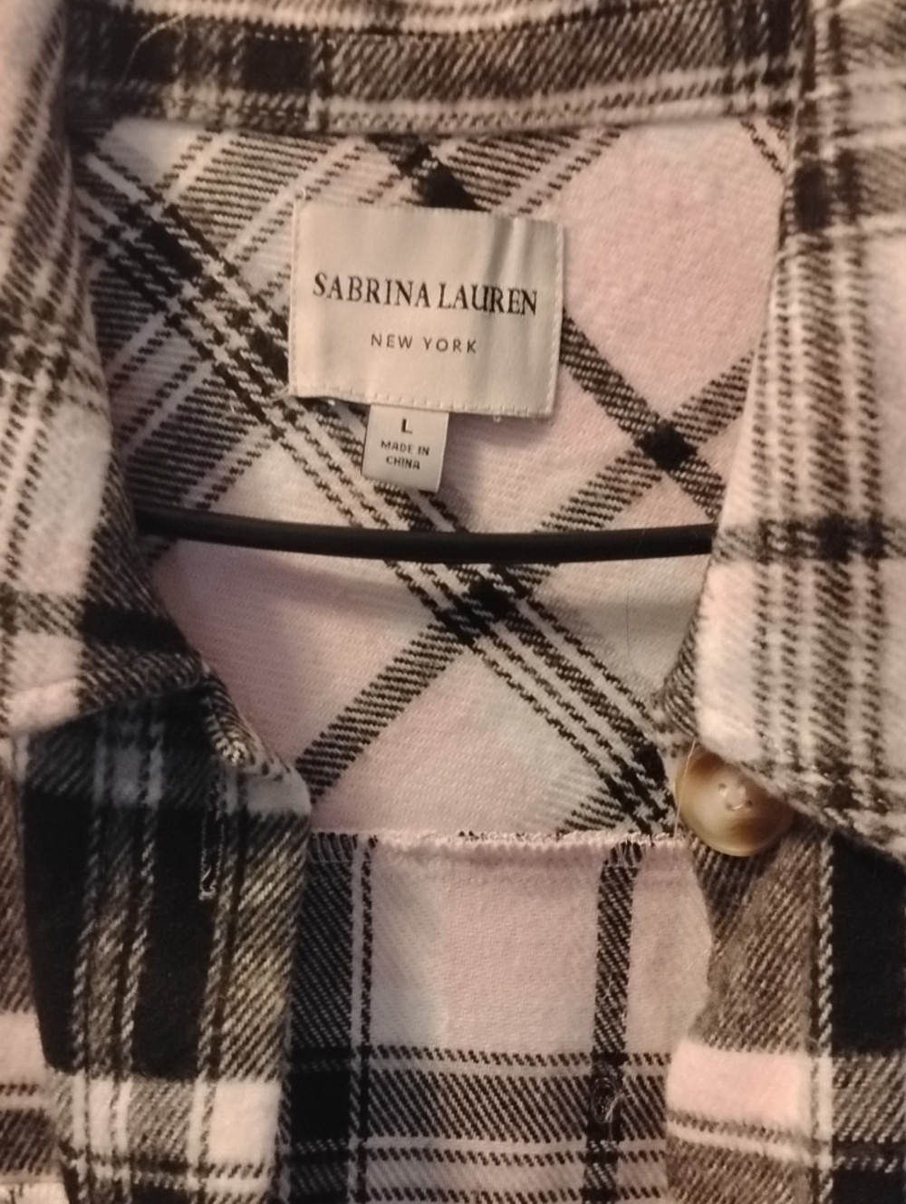 Sabrina Lauren Pink & Black Plaid Jean Jacket